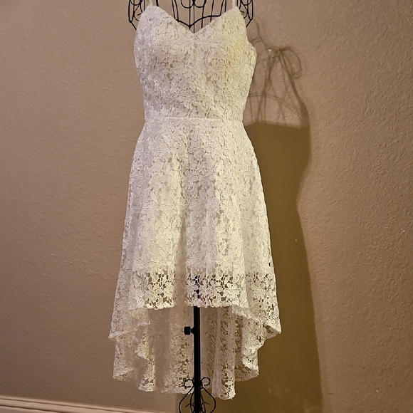 chinese dress ladies Princess Polly Women's Aubriella Lace Long Sleeve Minidress - White main image 1